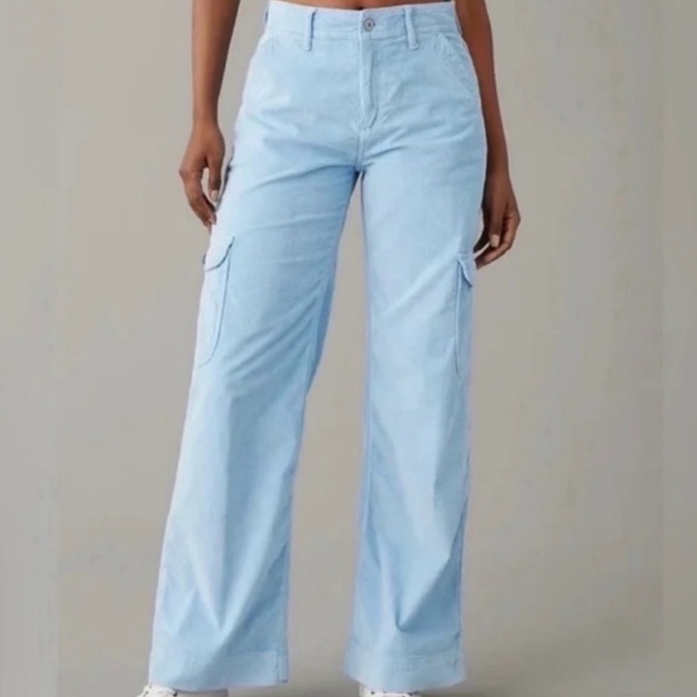 American Eagle Outfitters Light Blue Wide Leg Pants